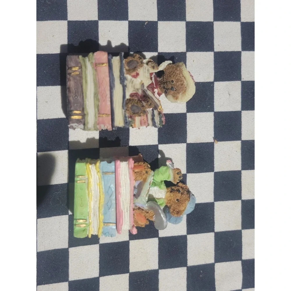 K's Collection Teddy Bear Figurines‎ Lot of 4 2 Hinged Trinket Boxes Resin